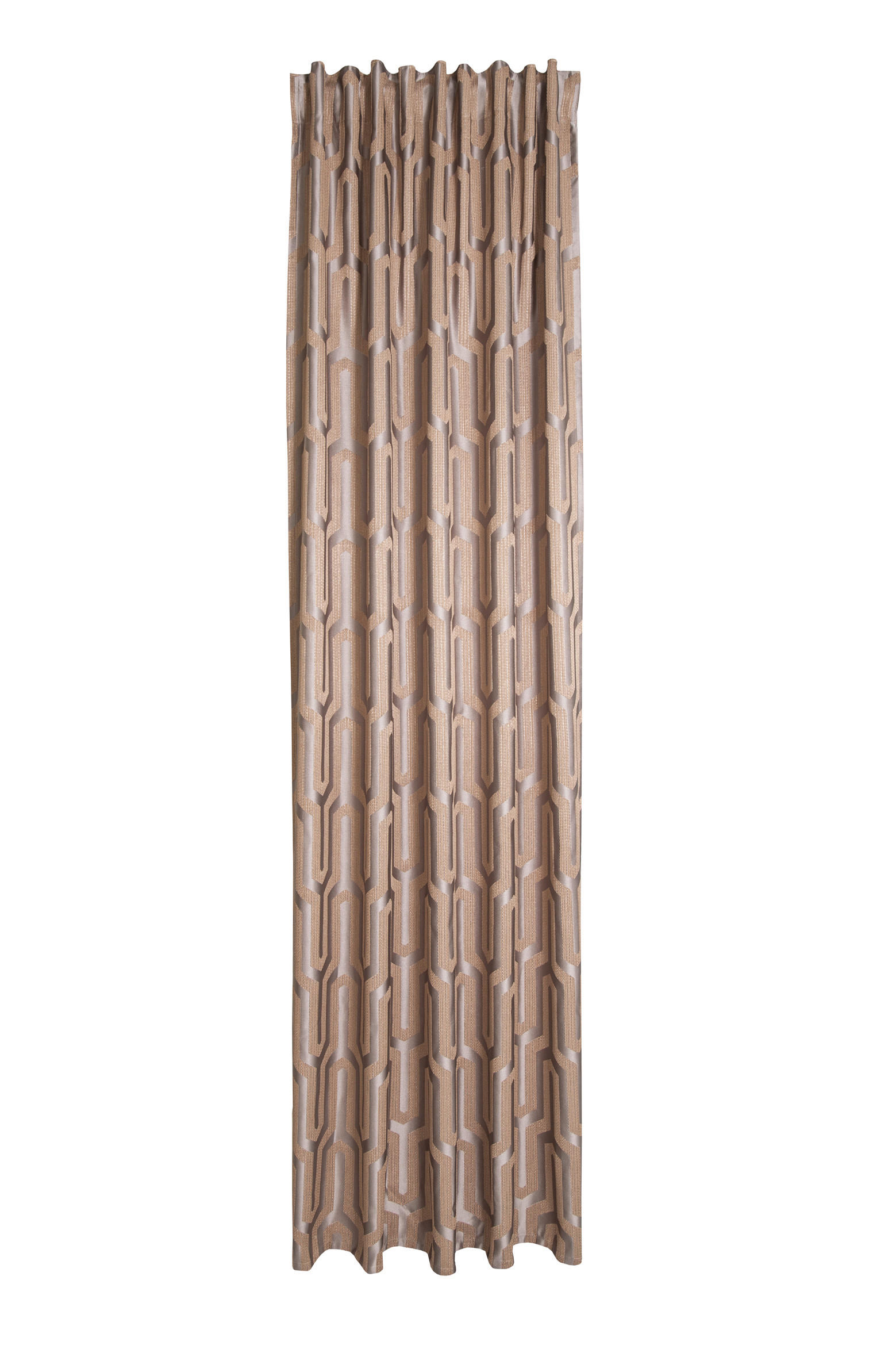 FERTIGVORHANG blickdicht  - Hellbraun/Goldfarben, Basics, Textil (140/245cm)