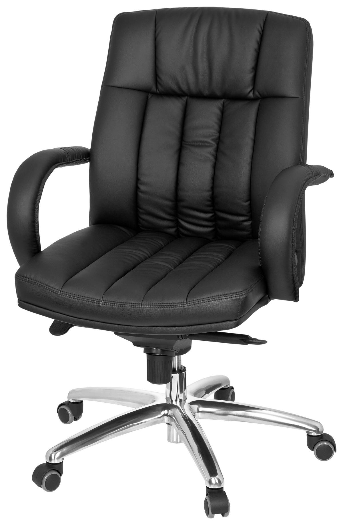 CHEFSESSEL  in Lederlook Schwarz  - Silberfarben/Schwarz, Basics, Kunststoff/Textil (62/113/59cm) - MID.YOU
