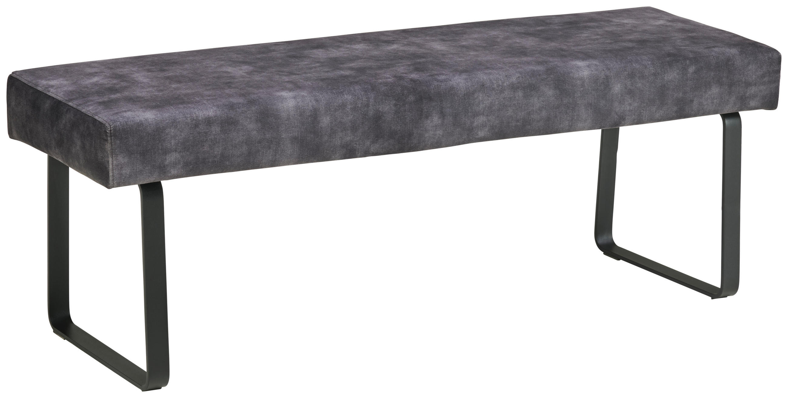 SITZBANK in Metall, Textil Dunkelgrau  - Dunkelgrau/Schwarz, LIFESTYLE, Textil/Metall (140/90/49cm) - MID.YOU