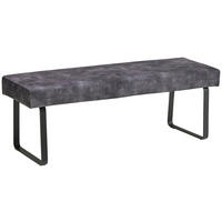 SITZBANK in Metall, Textil Dunkelgrau  - Dunkelgrau/Schwarz, LIFESTYLE, Textil/Metall (140/90/49cm) - MID.YOU