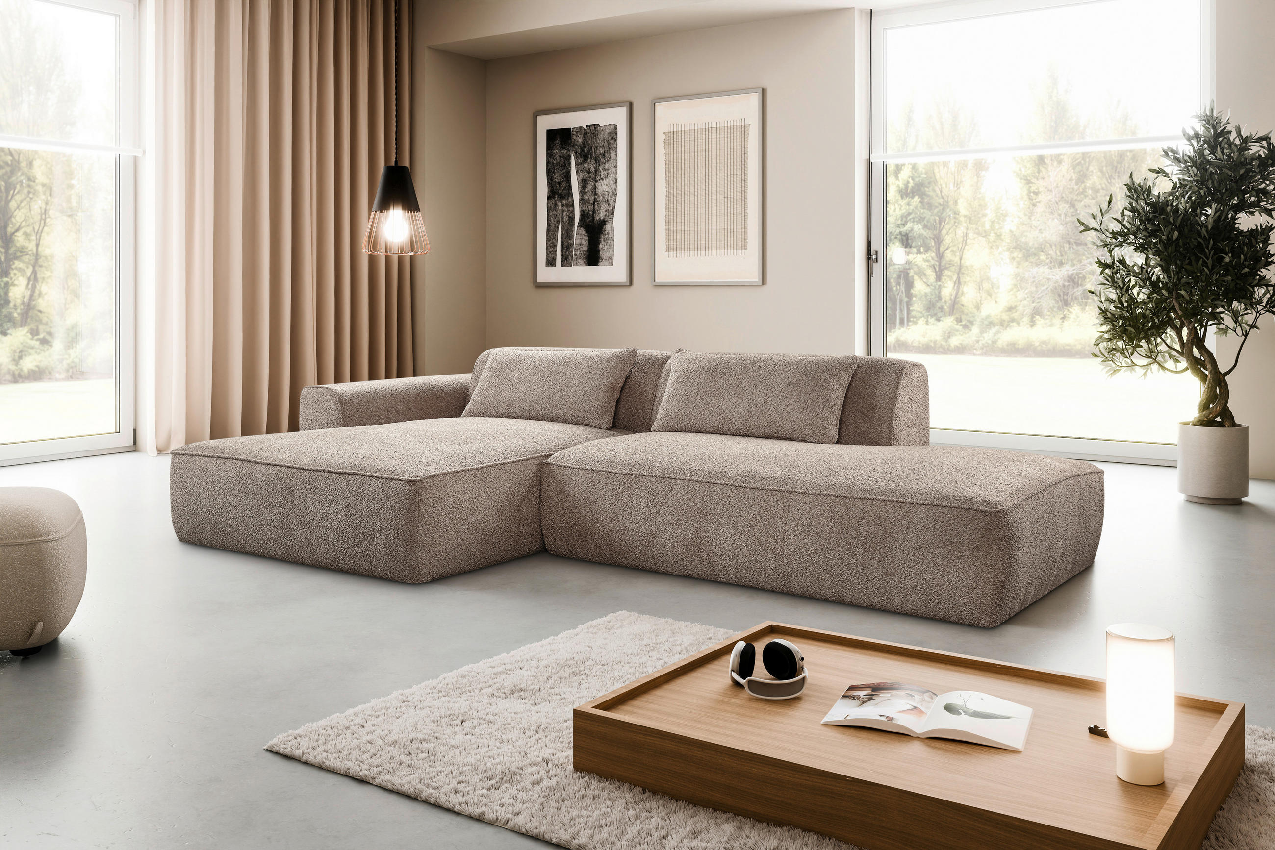 Livetastic ROHOVÁ SEDAČKA, plast, textil, kompozitní dřevo, šedohnědá