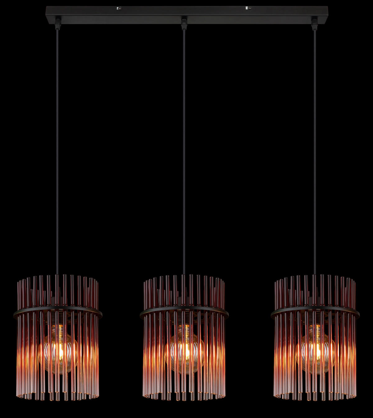HÄNGELEUCHTE GORLEY 80/20/140 cm   - Klar/Brombeere, Basics, Glas/Kunststoff (80/20/140cm) - Globo