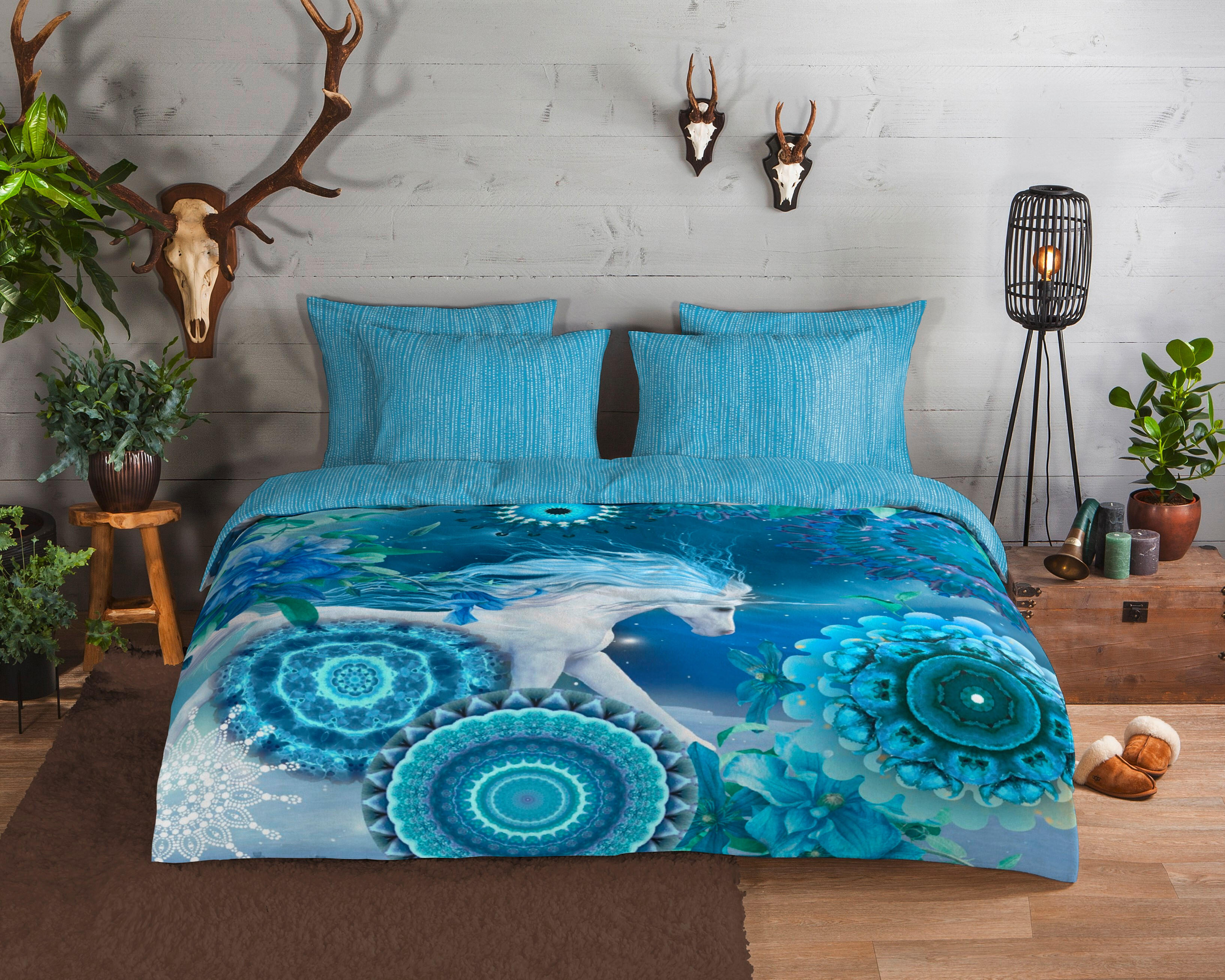 BETTWÄSCHE HIP Biber 140/200 cm  - Blau/Dunkelblau, LIFESTYLE, Textil (140/200cm)