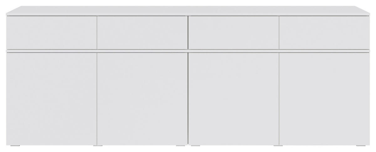 SIDEBOARD  220/80/40 cm 4 Schublade(n)  - Silberfarben/Weiß, Design, Holzwerkstoff/Kunststoff (220/80/40cm) - Xora