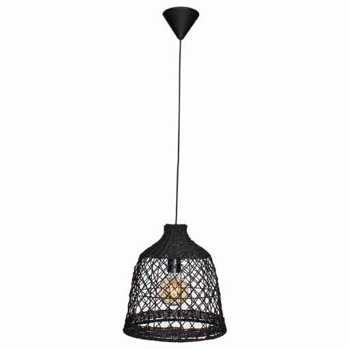 HÄNGELEUCHTE LUCENA - Schwarz, Natur, Naturmaterialien (34/35cm) - By-Rydens