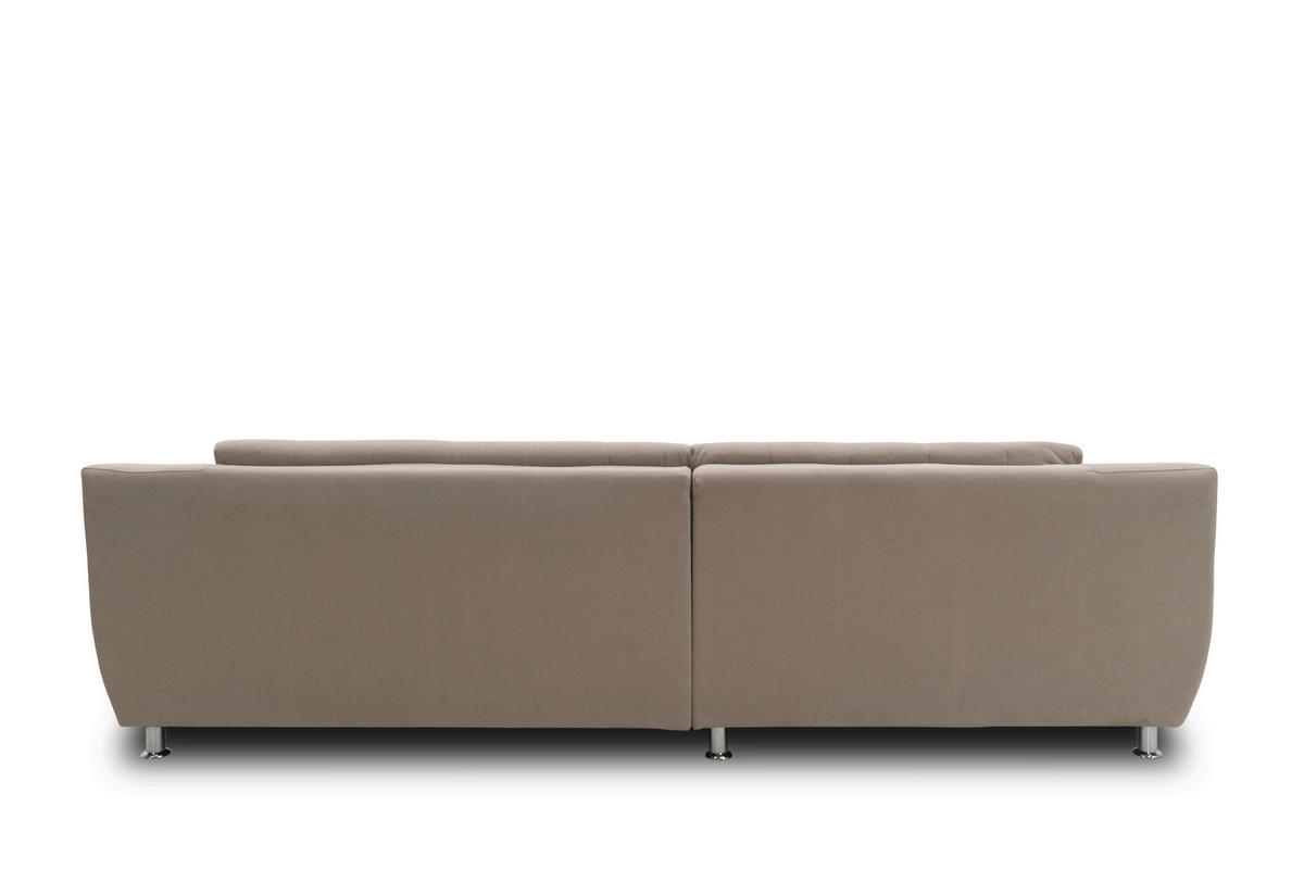 ECKSOFA MORTON Taupe Mikrofaser  - Taupe/Chromfarben, MODERN, Textil/Metall (304/200/84cm) - MID.YOU