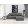 ECKSOFA in Struktur Grau  - Schwarz/Grau, Modern, Kunststoff/Textil (265/164cm) - Trendmanufaktur