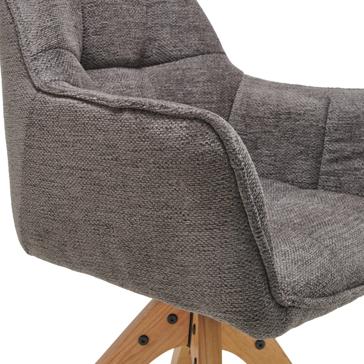 ARMLEHNSTUHL  in Webstoff  - Dunkelgrau/Eichefarben, LIFESTYLE, Holz/Textil (63/83/61cm) - MID.YOU