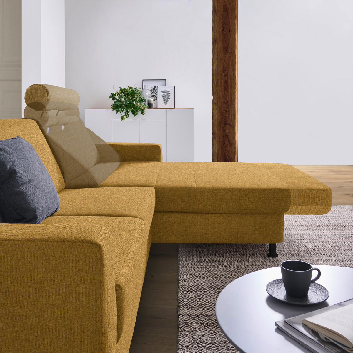 ECKSOFA in Webstoff Honig  257/165 cm  - Schwarz/Honig, Design, Kunststoff/Textil (257/165cm) - Xora