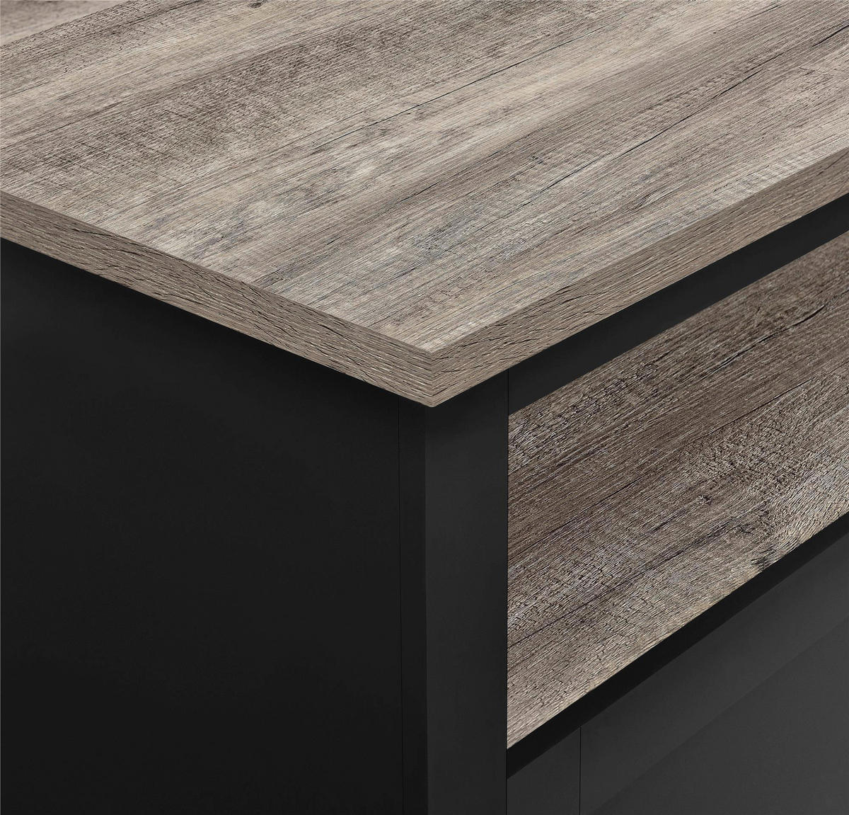 COUCHTISCH Carver 90/90/44 cm Schwarz  - Schwarz, Design, Holzwerkstoff/Metall (90/90/44cm) - MID.YOU