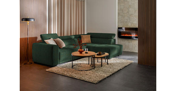 ECKSOFA in Struktur Grün 284/205 cm - Schwarz/Grün, Design, Kunststoff/Textil (284/205cm) - Xora