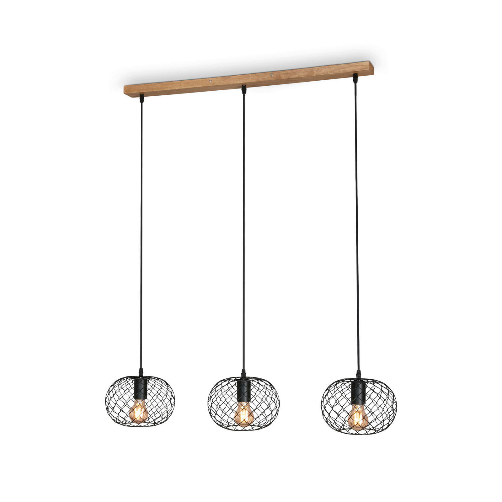 STROPNÍ ZÁVĚSNÉ SVÍTIDLO,   - černá, Design, kov/dřevo (80/110cm)