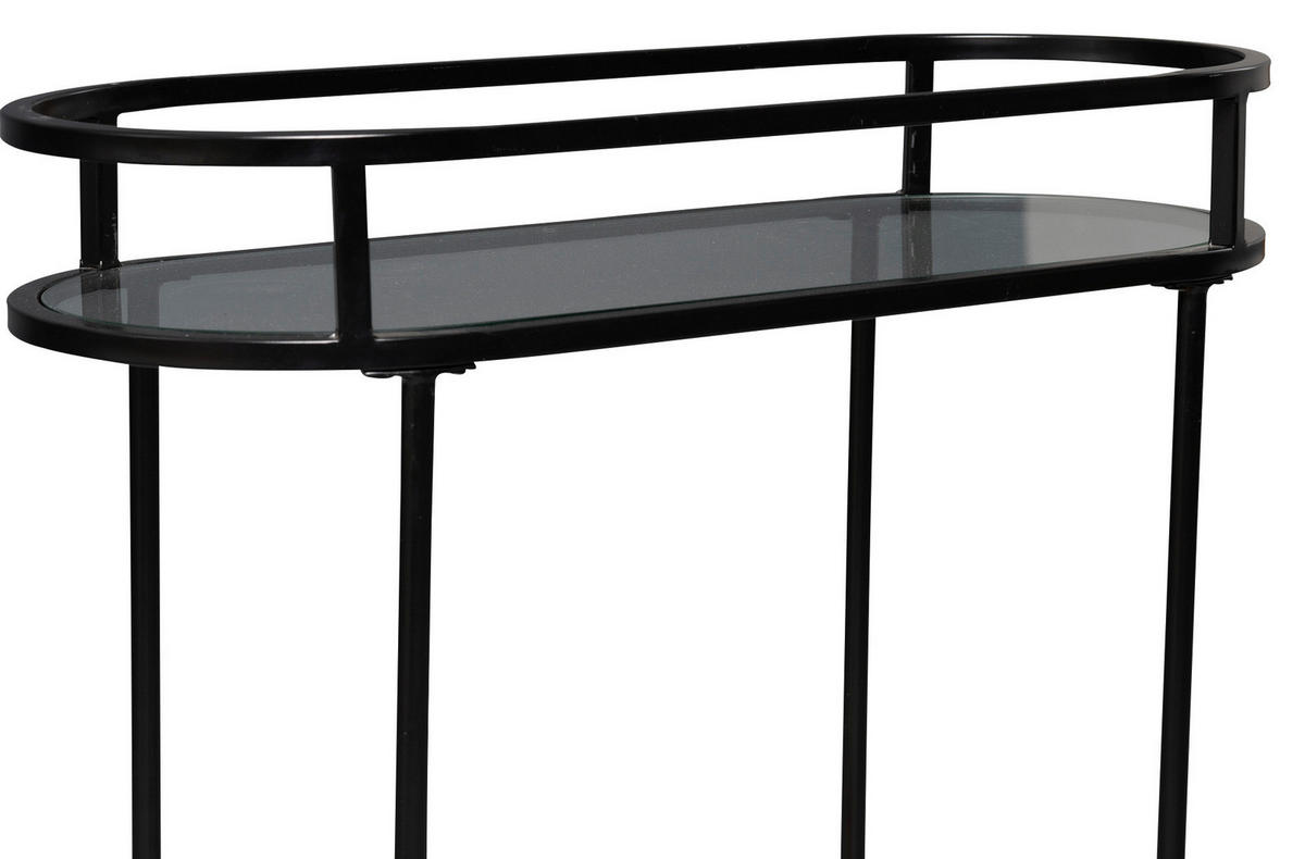 SERVIERWAGEN Mangoholz Braun  - Schwarz/Braun, Design, Glas/Holz (70/30/86cm) - Landscape