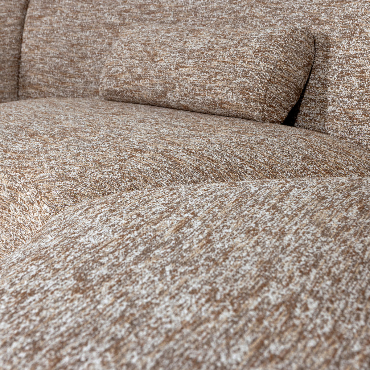 BIGSOFA Batavier in Webstoff Hellbraun  - Hellbraun/Schwarz, Design, Kunststoff/Textil (320/74/174cm) - Livetastic