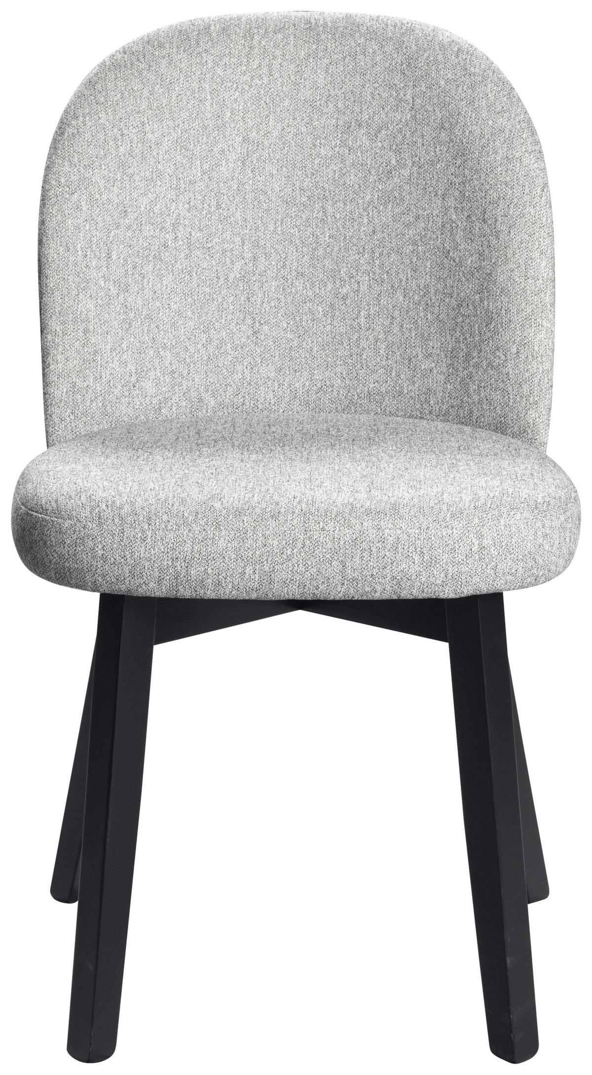 STUHL Webstoff Grau Buche vollmassiv  - Schwarz/Grau, MODERN, Holz/Textil (50/85/61cm)