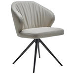 STUHL  in Echtleder pigmentiert Leder  - Schwarz/Cappuccino, Design, Leder/Metall (61/84/61cm) - Dieter Knoll