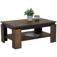 COUCHTISCH 90/60,5/41,5 cm rechteckig Schwarz, Alteiche  - Alteiche/Schwarz, KONVENTIONELL, Holzwerkstoff (90/60,5/41,5cm) - Boxxx