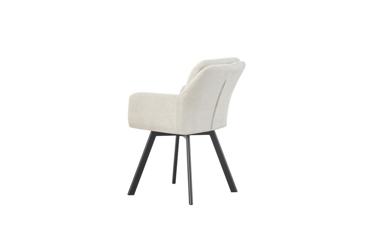 STUHL-SET 2 Stück  in Webstoff  - Anthrazit/Creme, MODERN, Textil (53/87/62cm) - MID.YOU