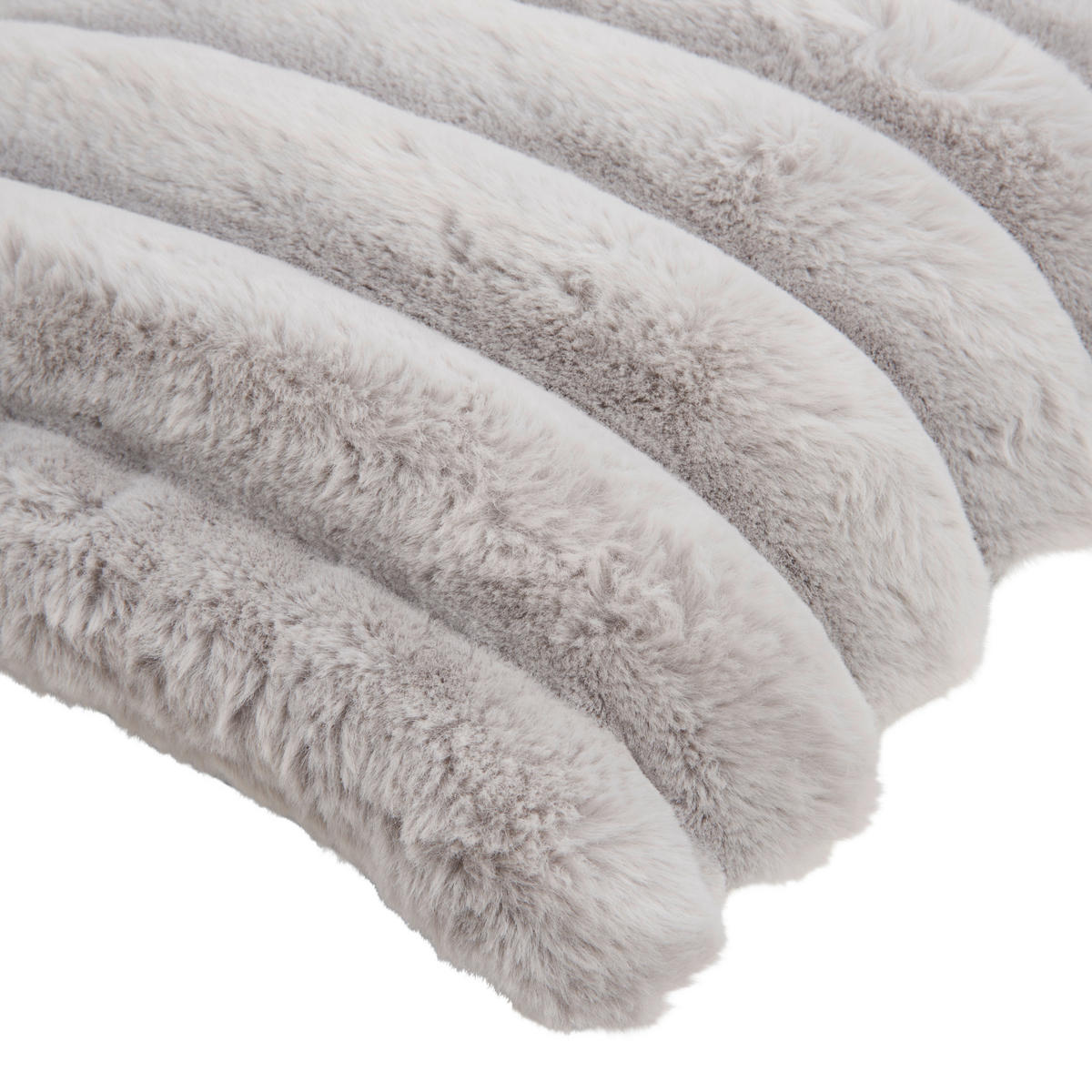 POTAH NA POLŠTÁŘ Z KOŽEŠINY  48/48 cm - barvy stříbra, textil (48/48cm) - Novel