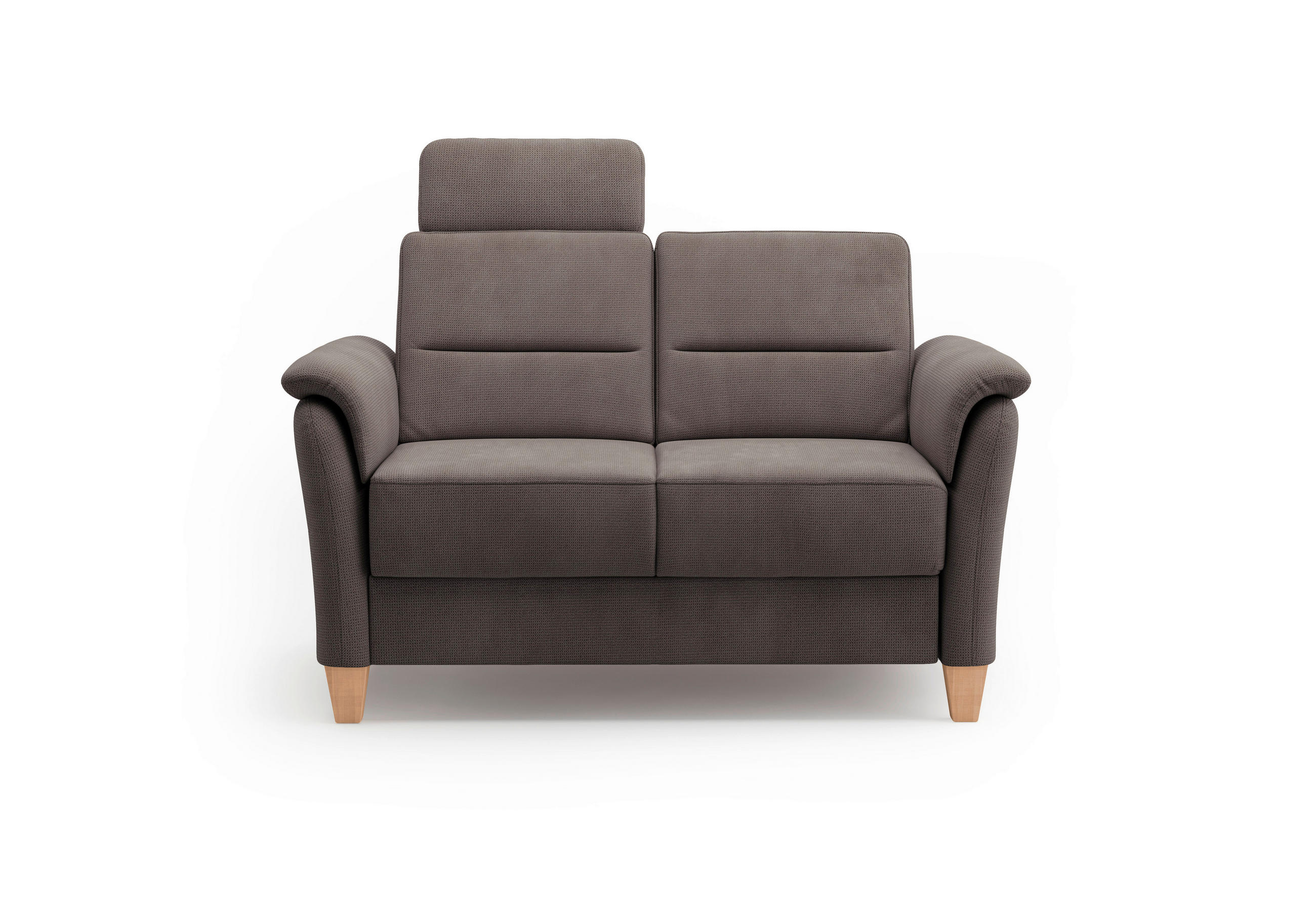 2-SITZER-SOFA Flachgewebe Dunkelbraun  - Eichefarben/Dunkelbraun, KONVENTIONELL, Holz/Textil (149/89/89cm) - Sit & More