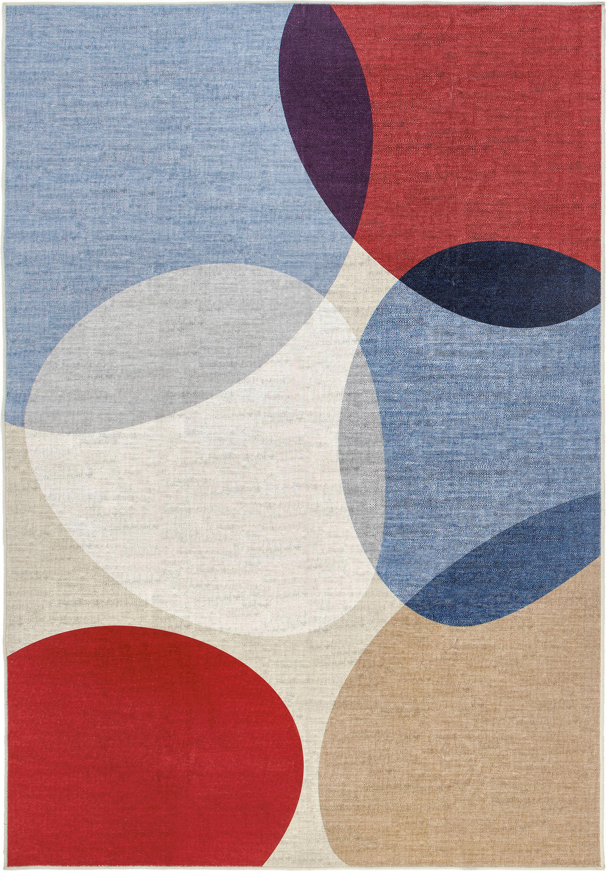 VINTAGE-TEPPICH 160/230 cm CORTEA NAYRA Creme, Dunkelrot, Blaugrau  - Blaugrau/Creme, Design, Kunststoff/Textil (160/230cm) - Lindorug