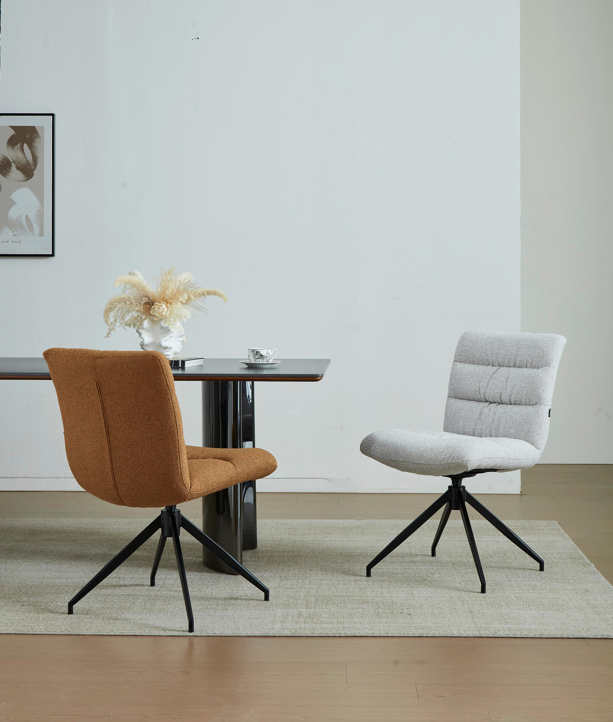 STUHL - Hellgrau/Schwarz, Design, Textil/Metall (51/86/64cm) - Dieter Knoll