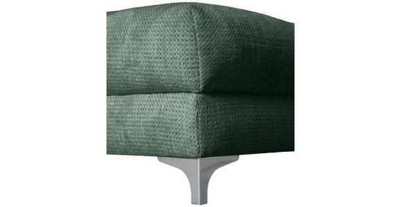 ECKSOFA  in Chenille Waldgrün  227/329 cm  - Waldgrün/Chromfarben, KONVENTIONELL, Textil/Metall (227/329cm) - Carryhome