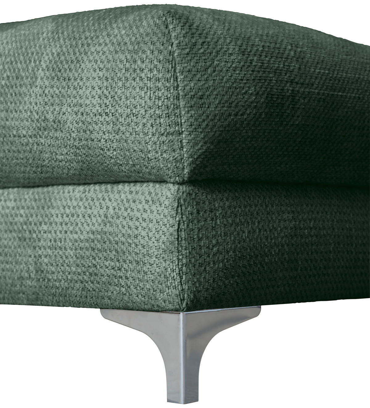 ECKSOFA Waldgrün Chenille  - Waldgrün/Chromfarben, KONVENTIONELL, Textil/Metall (227/329cm) - Carryhome
