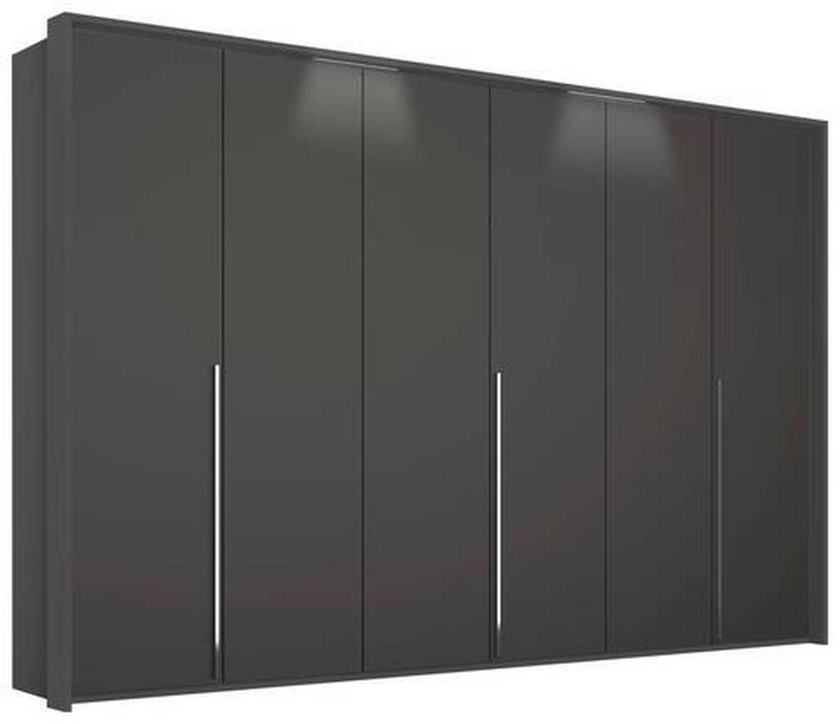 DREHTÜRENSCHRANK 301/223/60 cm 6-türig Graphitfarben  - Chromfarben/Graphitfarben, Design, Holzwerkstoff/Metall (301/223/60cm) - home24