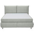 BOXSPRINGBETT 180/200 cm  in Hellgrau  - Edelstahlfarben/Hellgrau, KONVENTIONELL, Textil (180/200cm) - Dieter Knoll