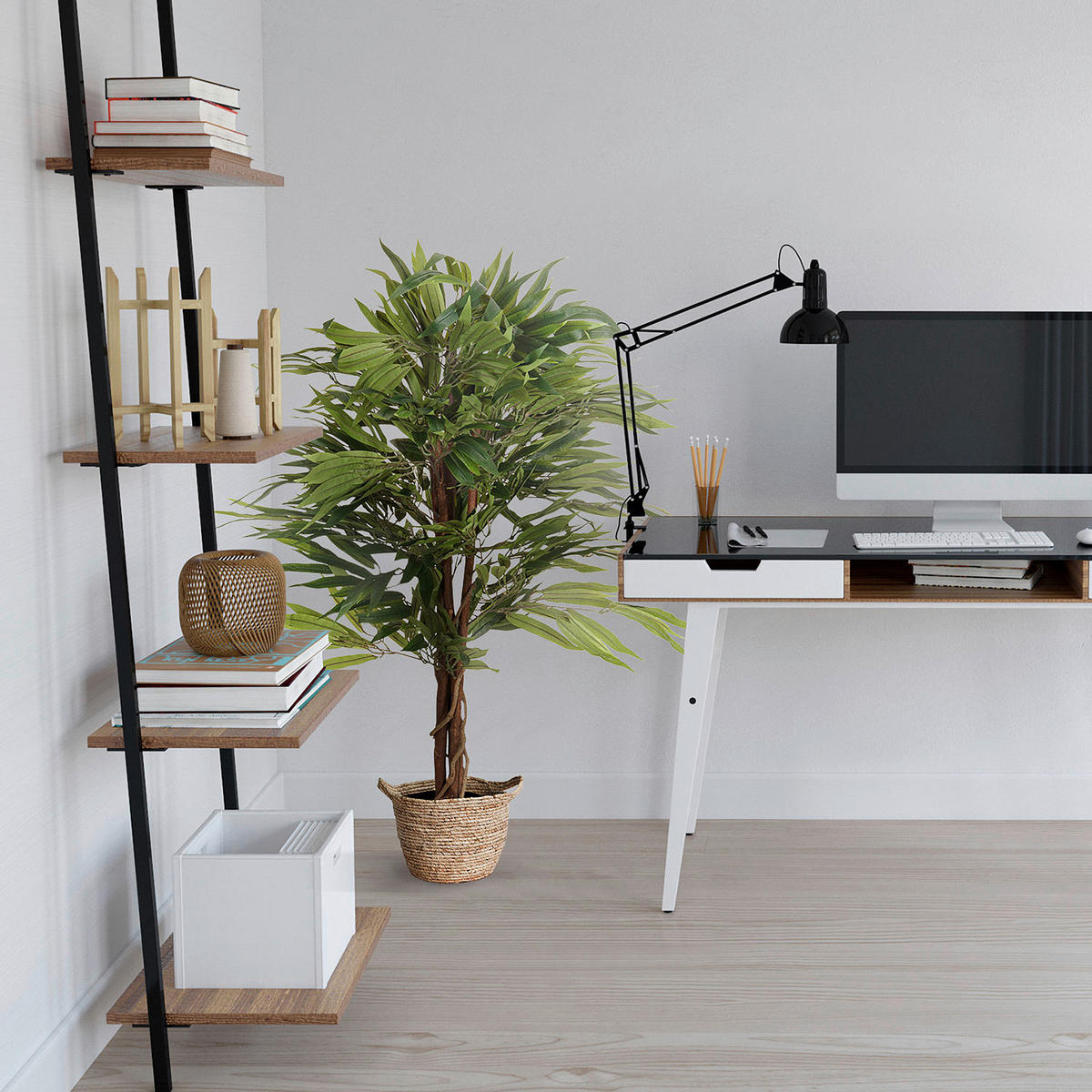 KONSTVÄXT  - grön/brun, Basics, plast (85/130/85cm) - MID.YOU