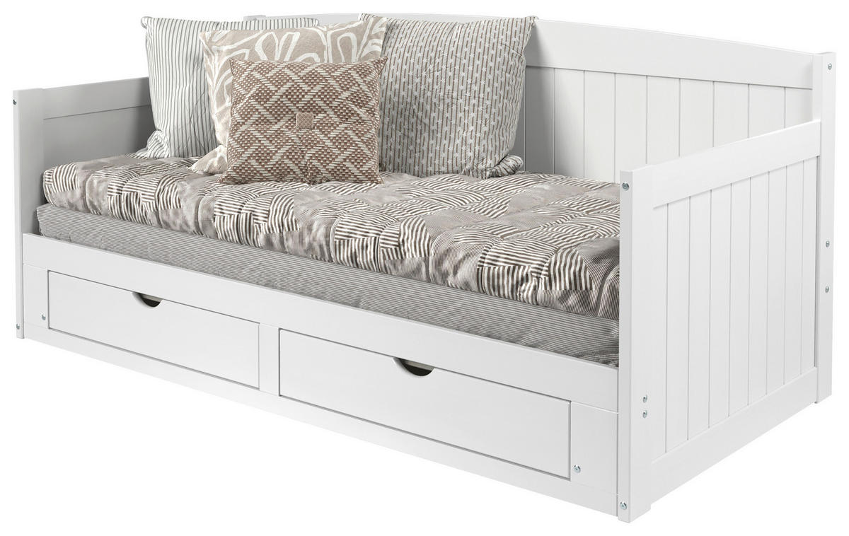 AUSZIEHBETT 200/100-236 cm  in Weiß  - Naturfarben/Weiß, MODERN, Holz/Holzwerkstoff (200/100-236cm) - MID.YOU