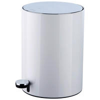 KOŠ S NÁŠLAPNÝM PEDÁLEM,  - bílá/barvy chromu, Basics, kov/plast (23,5/32cm) - Joop!