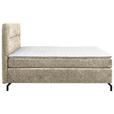 BOXSPRINGBETT 140/200 cm  in Hellbraun  - Hellbraun/Schwarz, Design, Textil/Metall (140/200cm) - Esposa