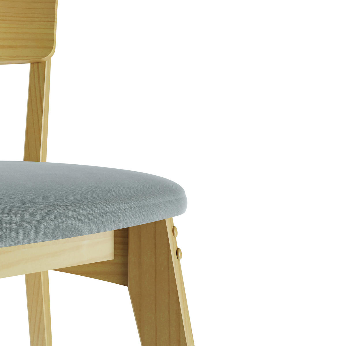 STUHL-SET 2 Stück  in Holz, Textil  - Naturfarben/Grau, MODERN, Holz/Textil (51,5/80,5/49cm) - MID.YOU