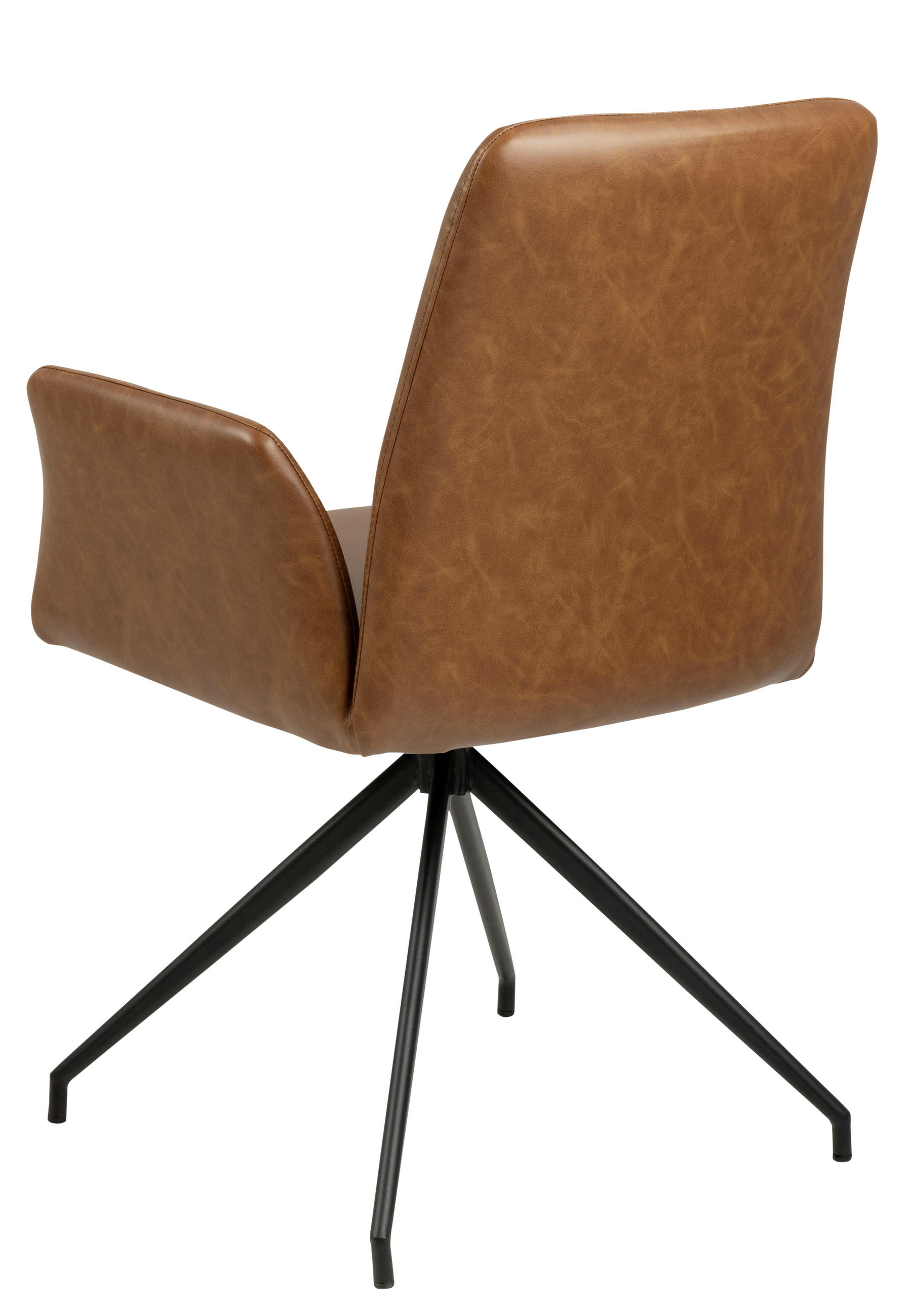 ARMLEHNSTUHL  in Lederlook  - Cognac/Schwarz, Design, Textil/Metall (59/88/59cm) - Carryhome