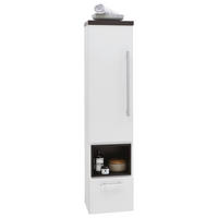 MIDISCHRANK 30/128/30 cm  - Chromfarben/Schwarz, Design, Glas/Holzwerkstoff (30/128/30cm) - Dieter Knoll