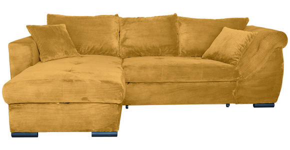 ECKSOFA  in Cord Senfgelb  - Senfgelb/Schwarz, KONVENTIONELL, Textil/Metall (168/258cm) - Carryhome