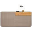 SIDEBOARD Taupe, Eichefarben  189/90/42 cm  - Taupe/Eichefarben, Design, Glas/Holz (189/90/42cm) - Novel