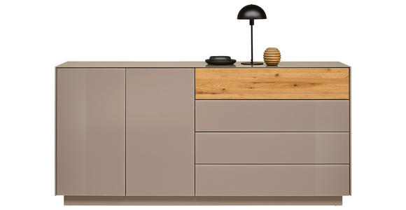 SIDEBOARD Taupe, Eichefarben 189/90/42 cm - Taupe/Eichefarben, Design, Glas/Holz (189/90/42cm) - Novel
