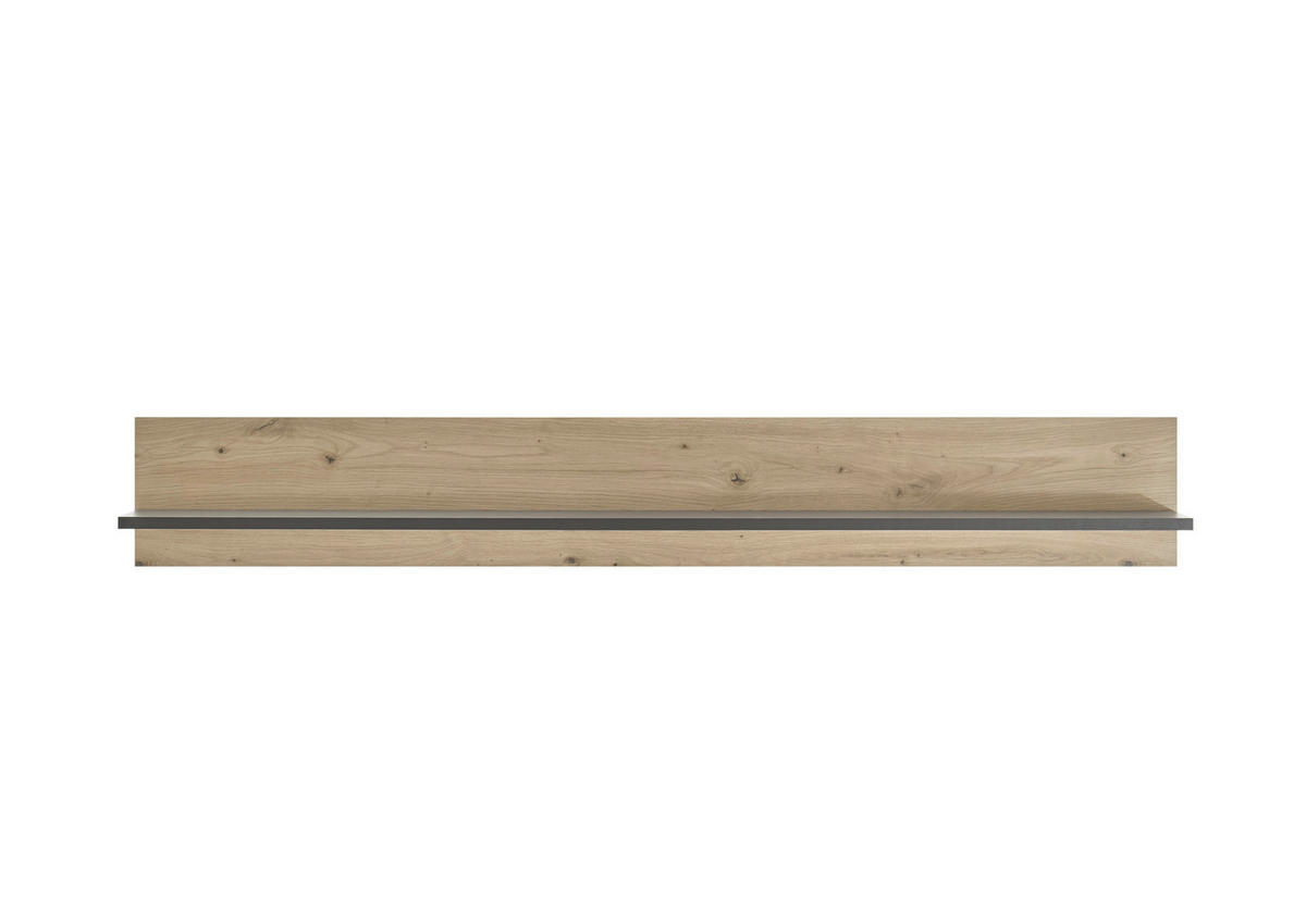 WOHNWAND 4-teilig  in Eiche Artisan, Graphitfarben  290/194/40 cm  - Graphitfarben/Eiche Artisan, Design, Glas/Holzwerkstoff (290/194/40cm) - MID.YOU