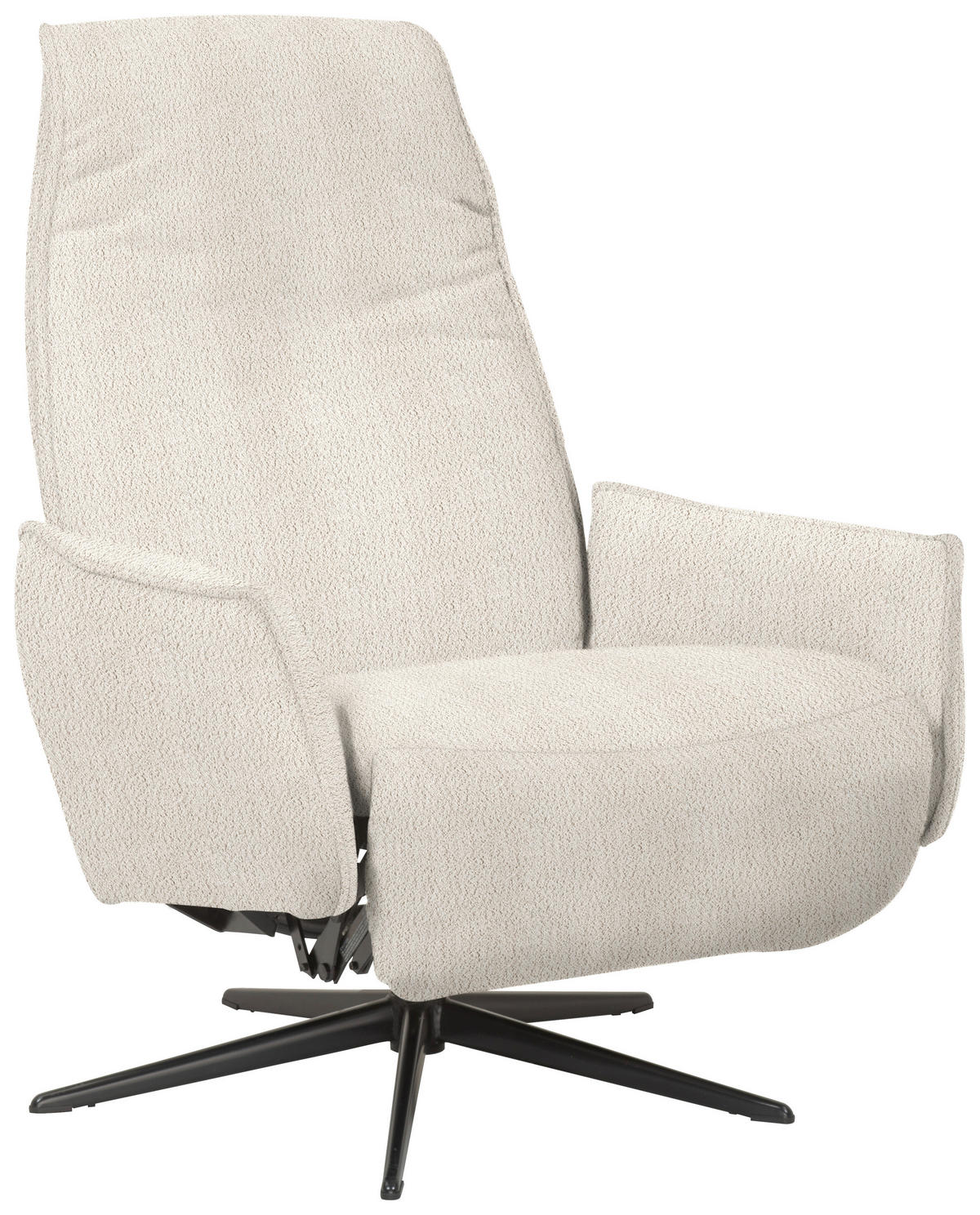 RELAXSESSEL Teddystoff Relaxfunktion    - Beige/Schwarz, Design, Textil/Metall (76/103/86cm) - Welnova