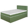 BOXSPRING KREVET 120/200 cm     zelena  - zelena/braon, Dizajnerski, tekstil/drvo (120/200cm) - Boxxx
