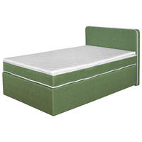 BOXSPRING KREVET 120/200 cm     zelena  - zelena/braon, Dizajnerski, tekstil/drvo (120/200cm) - Boxxx