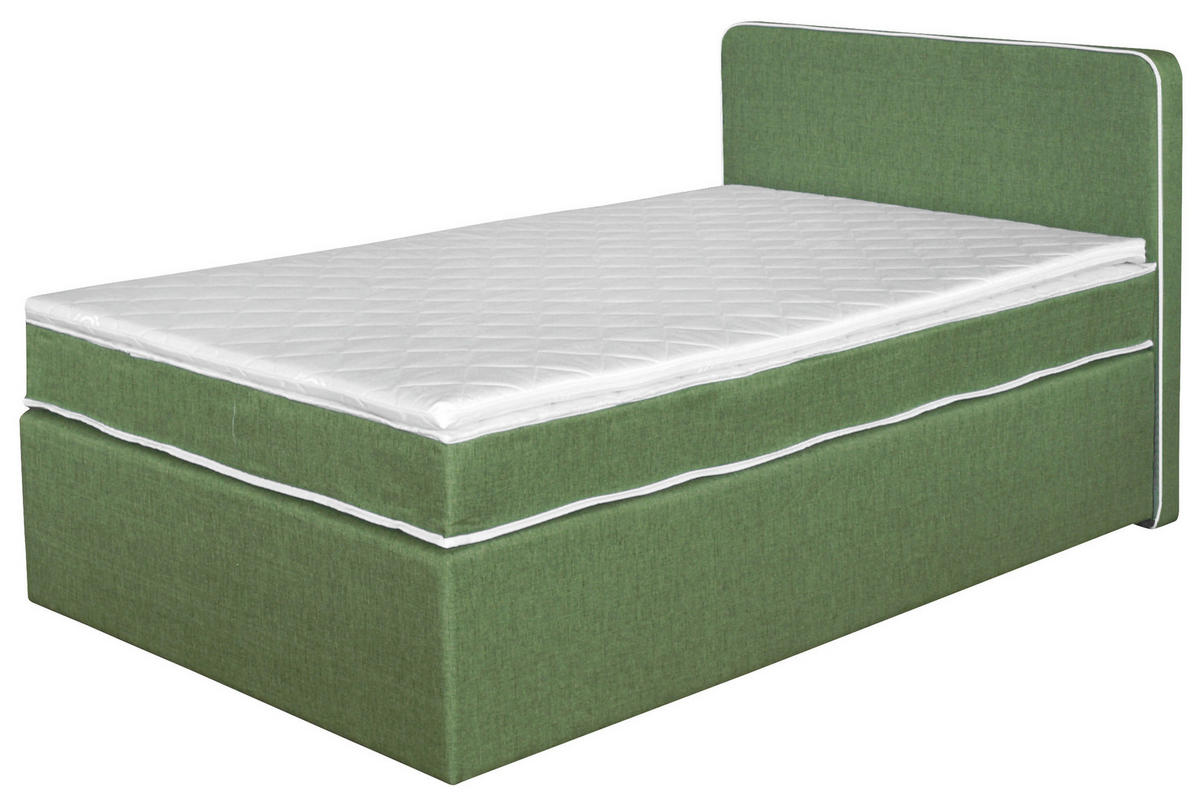 BOXSPRING KREVET 120/200 cm     zelena  - zelena/braon, Dizajnerski, tekstil/drvo (120/200cm) - Boxxx