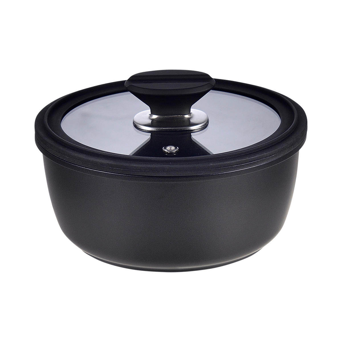 KOCHTOPFSET 10-teilig  - Schwarz, Basics, Glas/Metall (30.3/32/32.6cm) - Masterpro