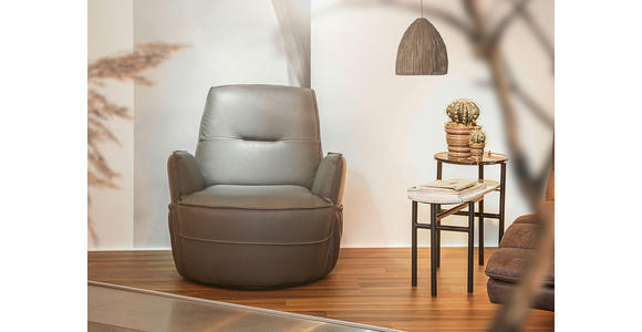 XXL-SESSEL - Dunkelbraun, Design, Leder/Metall (83/90/85cm) - Landscape