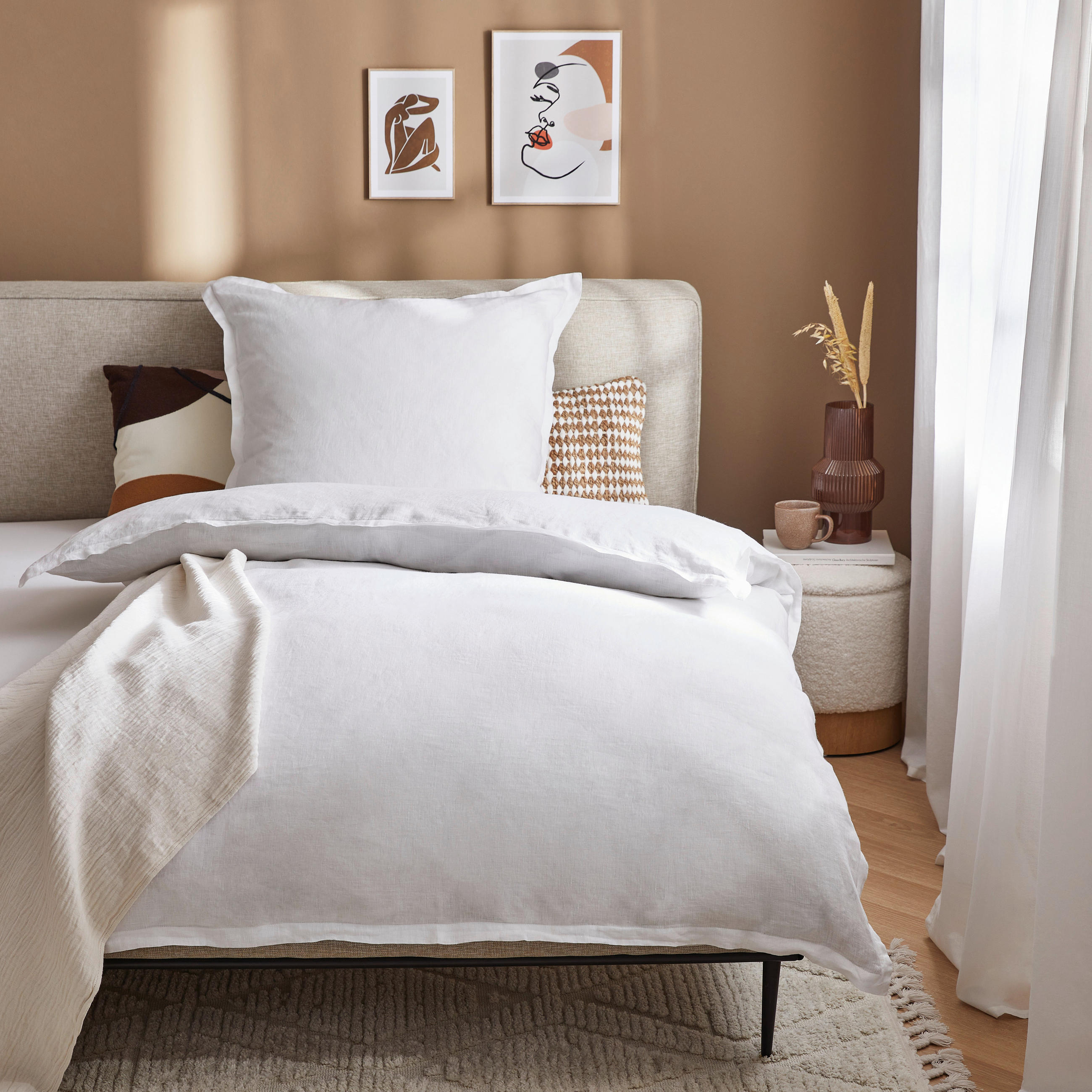 BETTWÄSCHE Leinenoptik - Weiß, Trend, Textil (135/200cm) - Ambiente
