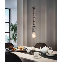 HÄNGELEUCHTE 8/110 cm    - Schwarz, Konventionell, Holz (8/110cm) - Eglo