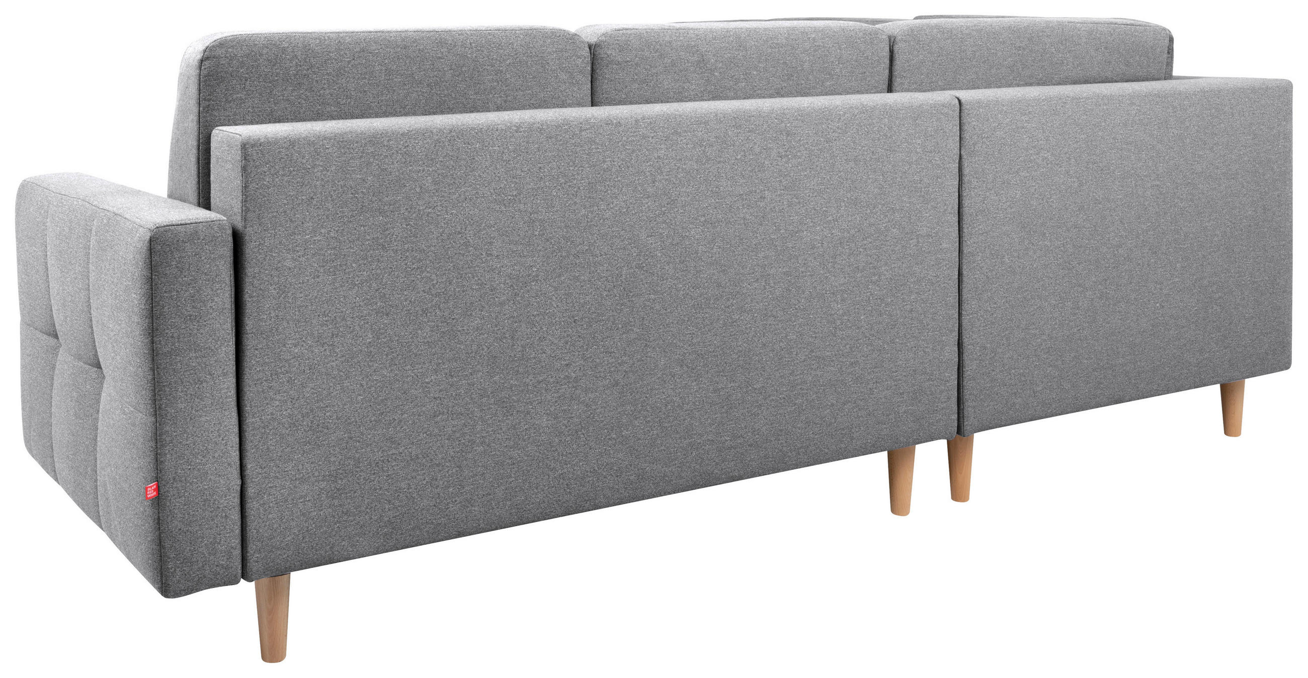 ECKSOFA Dunkelgrau Flachgewebe  - Dunkelgrau/Eiche Wotan, KONVENTIONELL, Holz/Textil (242/242cm) - MID.YOU
